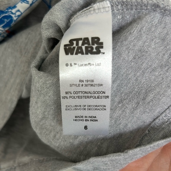 Star Wars Grey Retro Vintage Kids X-Wing Fighter Graphic T-shirt Size 6 NWOT - Picture 4 of 4